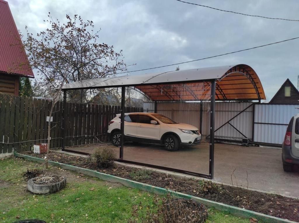Прозрачные шторы ПВХ для навеса под автомобиль в Пено
